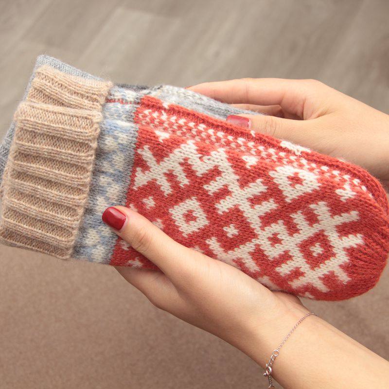 全包指连指羊毛针织手套学生骑车