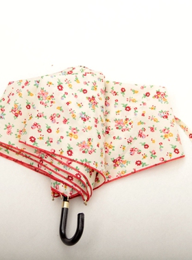 日本单唯美小碎花弯钩轻量太阳伞晴雨两用折叠便携遮阳伞文艺森女