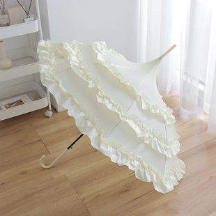 日本洛丽塔Lolita可爱公主洋伞宝塔型花边TC棉太阳伞晴雨法式女神