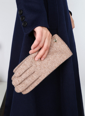 ins韩国羊毛手套女冬防寒保暖手套加绒加厚保暖触屏分指手套骑车