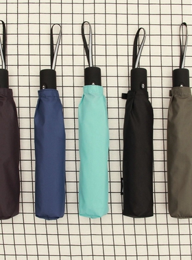 日本超轻泼水折叠自动伞铅笔伞不沾水晴雨伞商务素色太阳伞188克