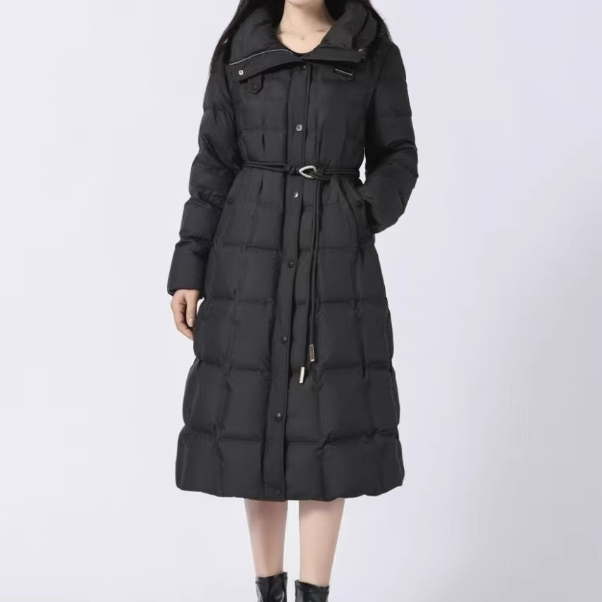 妙彩依恋时尚长款白鸭绒羽绒服女冬季新款收腰显瘦加厚保暖外套