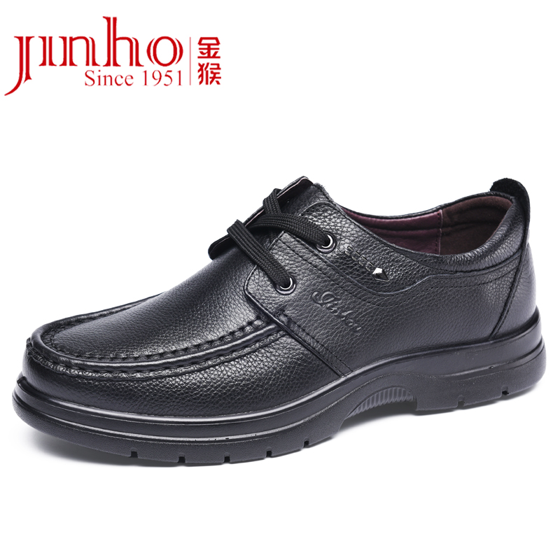 jinho/金猴官方旗舰店正品运费险皮鞋春季黑色松糕底