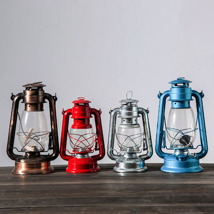 复古煤油灯摆件创意LED老式物件咖啡厅酒柜桌面手提马灯小装饰品