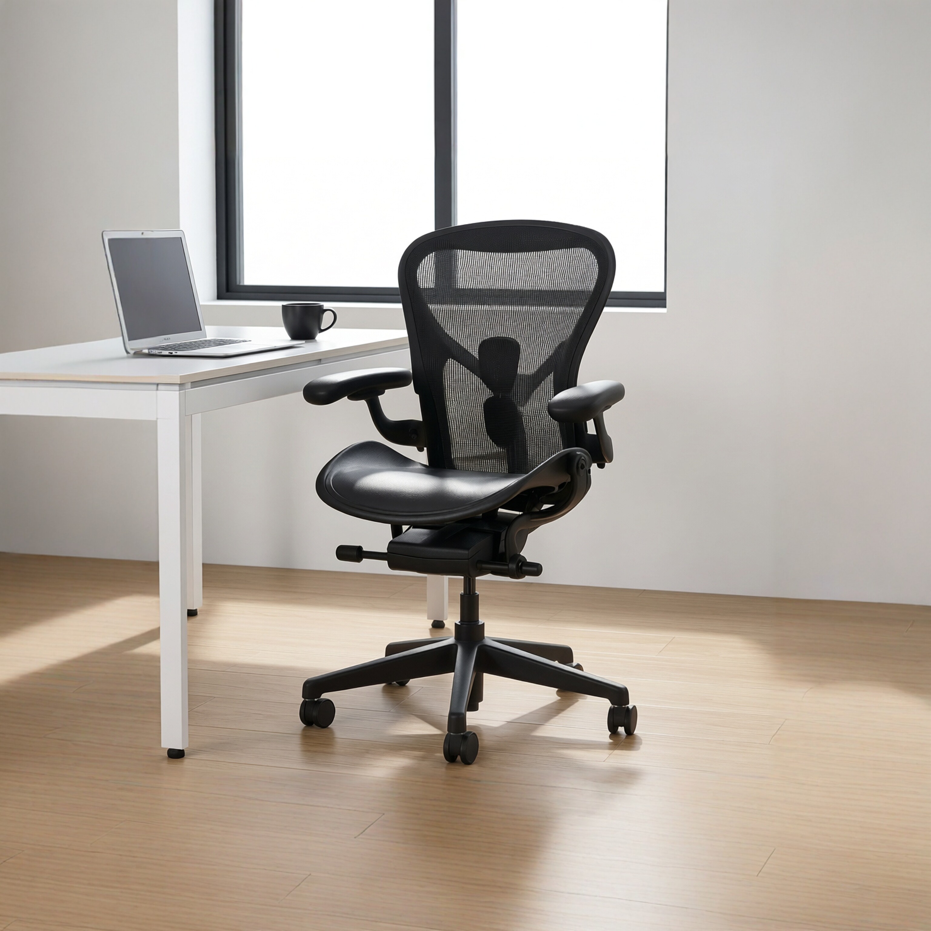Herman Miller 赫曼米勒 Aeron人体工学椅办公学习电脑椅石墨黑色
