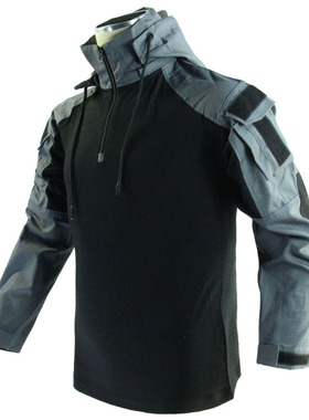 犀兕合甲城市灰黑色拼色长袖战术T恤GEN3改款战斗上衣YKK风帽可拆