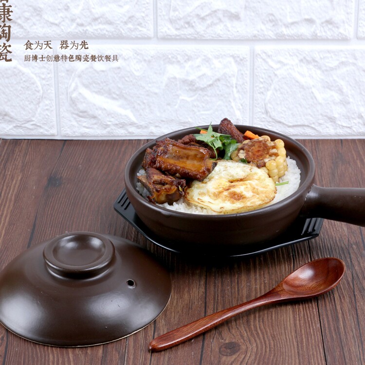 商用煲仔饭小砂锅带柄米线砂锅图片
