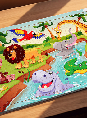 60/96/204片木制益智卡通拼图玩具男女孩儿童专注力4-5-7-8岁拼板