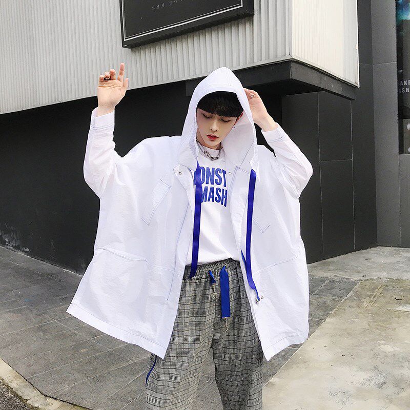 韩国ulzzang男士中长款连帽风衣oversize宽松薄款外套情侣防晒衣在类目 男装, 风衣中 - 来自Buy2taobao.com提供专业的淘宝代购服务
