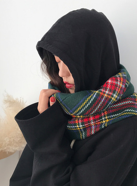 契约饰界红绿色格子围巾女冬季仿羊绒情侣保暖披肩新年圣诞节礼物