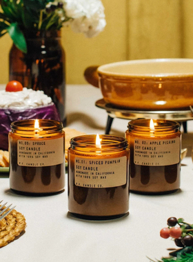 P.F.CANDLE Co香薰蜡烛美国pfcandle卧室pf琥珀苔藓香氛浪漫情调