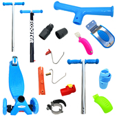 小孩滑板车配件杆子T型刹车底版 折叠杆 滑滑行握把手升降T字管拆装