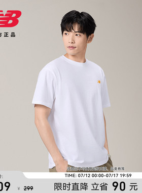 New Balance NB官方正品男潮流印花圆领T恤宽松舒适短袖AMT52392