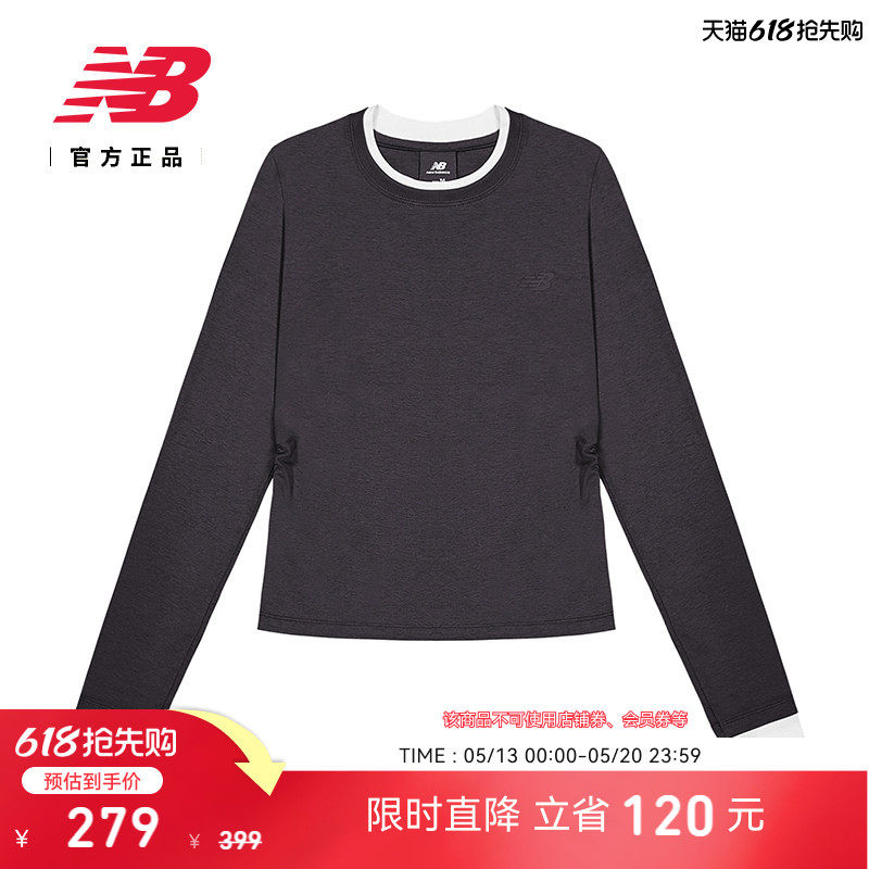 New Balance NB官方正品26新款女款百搭休闲圆领长袖
