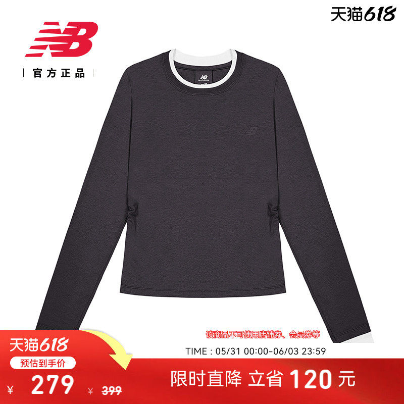 张员瑛同款|New Balance NB官方26新女休闲圆领长袖T恤WT61G19Z