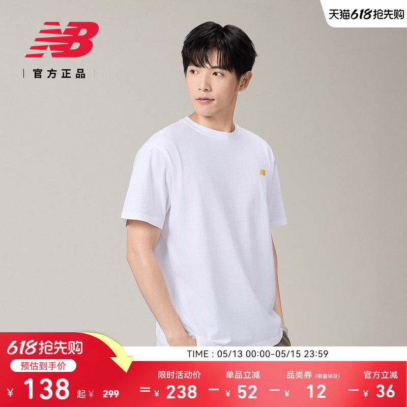 New Balance NB官方正品男潮流印花圆领T恤宽松舒适短