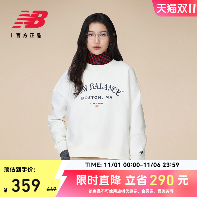New Balance NB官方正品25秋冬新款女运动休闲卫衣套头衫AWT51371