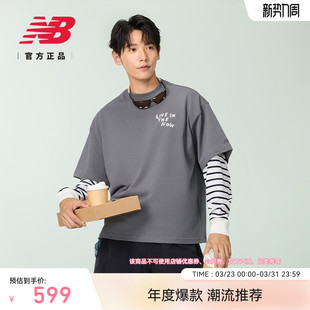 舒适百搭休闲圆领短袖 New 男士 Grey官方正品 T恤NEF29651 Balance