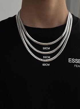 Hip Hop Cuban Chain Necklace for Men Women Punk 3 To 7 MM