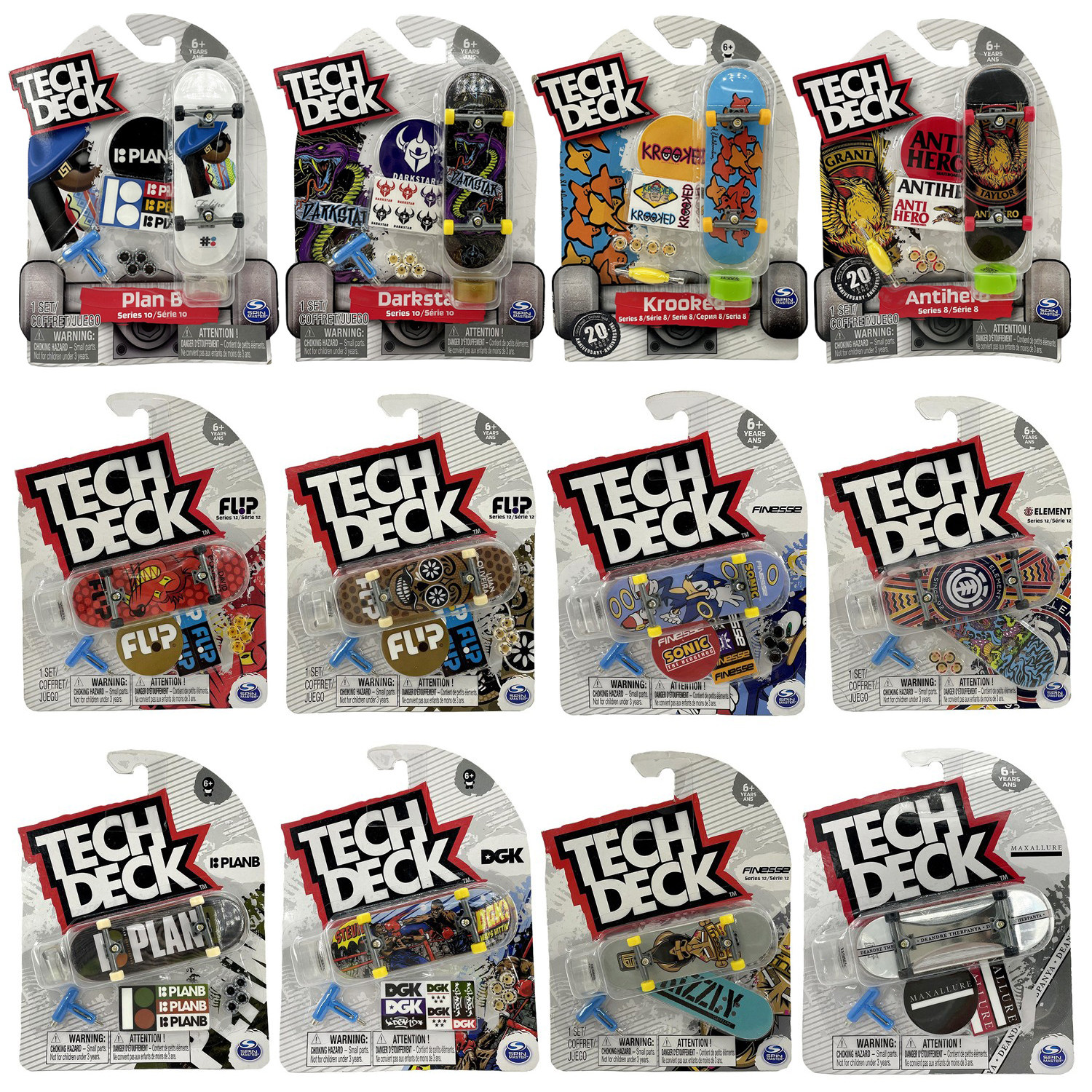 tech deck电镀索尼克翻t稀有限量专业手指滑板带更换工具备用轮子