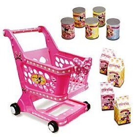 disney 迪士尼米奇 米妮 仿真食品超市购物车 过家家玩具小推车