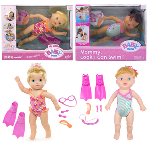 Zapf夏芙BABY BORN SWIM电动手脚划水潜游泳动作洗澡玩具仿真娃娃