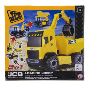 JCB装载卡车LOADING LORRY工程车3形态模式转换组装拼插积木玩具