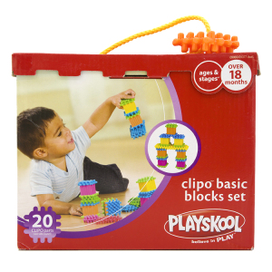 孩之宝PLAYSKOOL CLIPO BASIC BLOCKS SET儿童大颗粒拼插基础积木