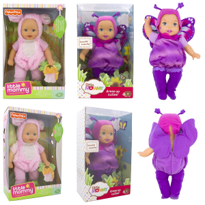 little mommy柔软身体手抱安抚初生宝宝光头仿真娃娃35cm