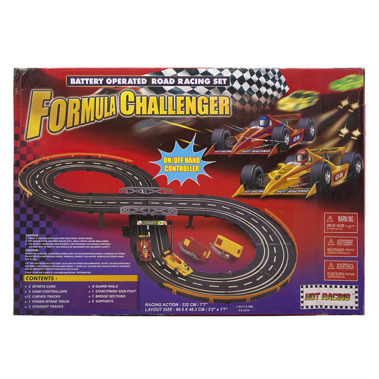 FORMULA CHALLENGER 전기 충격 더블 레이스 원격 제어 F1 레이싱 피규어 8 링 트랙 어린이 장난감