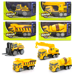MOTOR Mania合金工程车模型1:64吊机叉车水泥搅拌大型运输车玩具