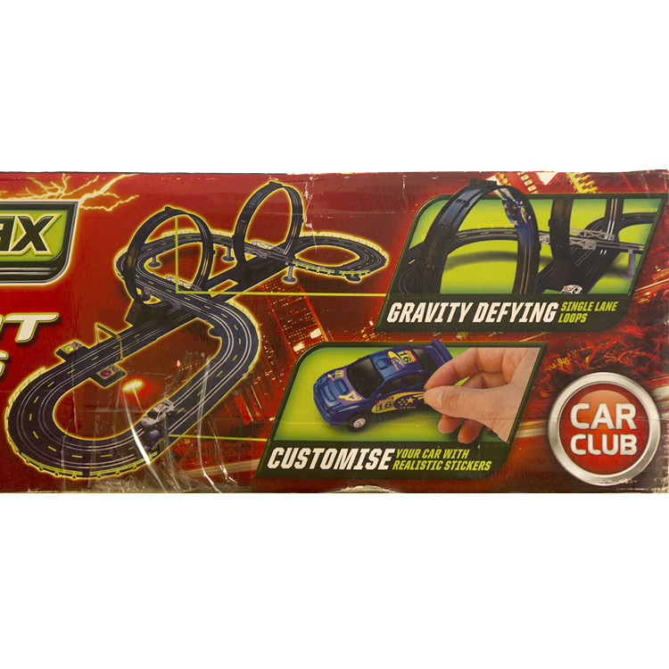 CAR CLUB ELECTRAX 대규모 랩 카운팅 더블 링 입체 트랙 전기 충격 2인 경기 원격 제어 자동차
