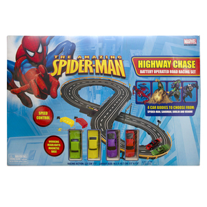 MARVEL HIGHWAY CHASE环形高速公路8字形轨道电击遥控磁性车玩具