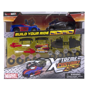 Marvel漫威XTREME CUSTOMZ蜘蛛侠战车警车零件拼装拆组合积木玩具