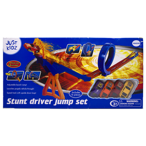 JUST KIDZ Stunt driver跳跃火圈翻滚特技环形轨道弹射儿童玩具车