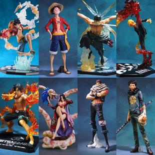 海贼王手办路飞索隆火拳艾斯山治女帝萨博鹰眼罗礼品玩具模型摆件
