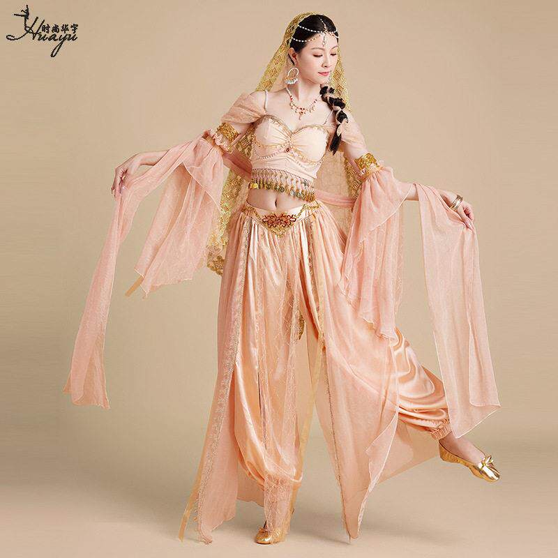万圣节茉莉公主COS服 印度舞肚皮舞舞台服女装多件套酒红香槟色