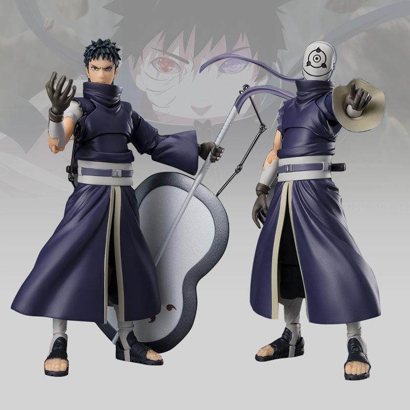 宇智波带土手办shf火影忍者阿飞白面具关节可动玩偶人偶摆件