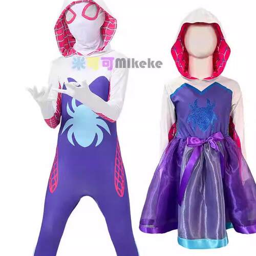 万圣节cos服装格温cos服毒液儿童连体衣头套衣服成人蜘蛛侠紧身衣