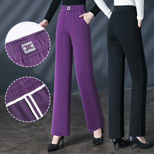 株洲和顺圣服饰砂洗空气层窄版阔腿裤女松紧腰秋季宽松高腰休闲