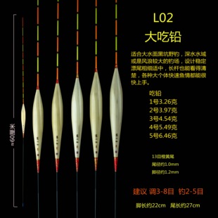L02大吃铅前期抢鱼野钓大鱼粗尾黑坑赛小仙手工芦苇浮漂阿卢同款