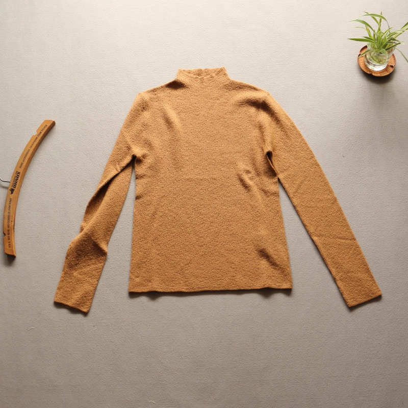 秋冬保暖烟囱领美丽诺全羊毛特殊针形修身打底衫针织衫