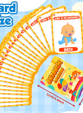 跨境英语启蒙Flashcard闪卡反义词儿童亲子互动游戏卡英文卡片