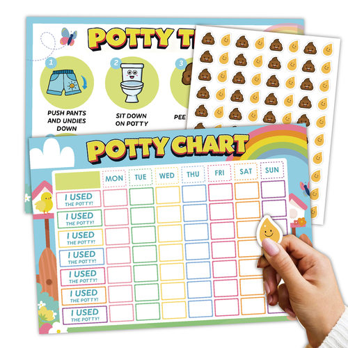 跨境英文儿童如厕奖励贴纸卡通Potty Training独立记录表