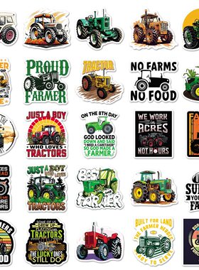 跨境英文Sticker农用拖拉机贴纸交通工具儿童奖励防水装饰水杯