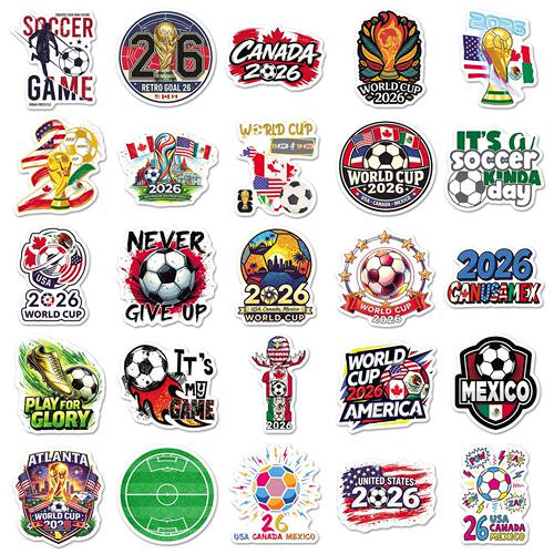 跨境英文sticker足球世界杯贴纸体育运动soccer应援DIY防水装饰