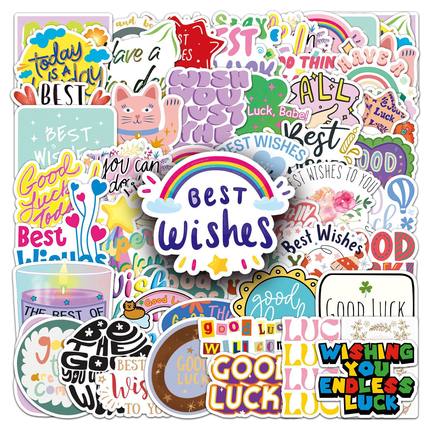 跨境英文祝福短句涂鸦贴纸个性跨境创意热卖装饰手机壳水杯贴纸