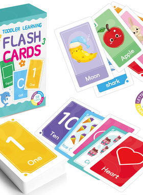 跨境英语启蒙Flashcards闪卡字母儿童早教颜色数字形状动物ABC