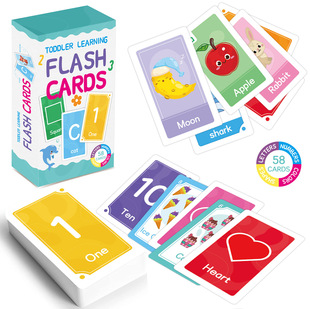 跨境英语启蒙Flashcards闪卡字母儿童早教颜色数字形状动物ABC