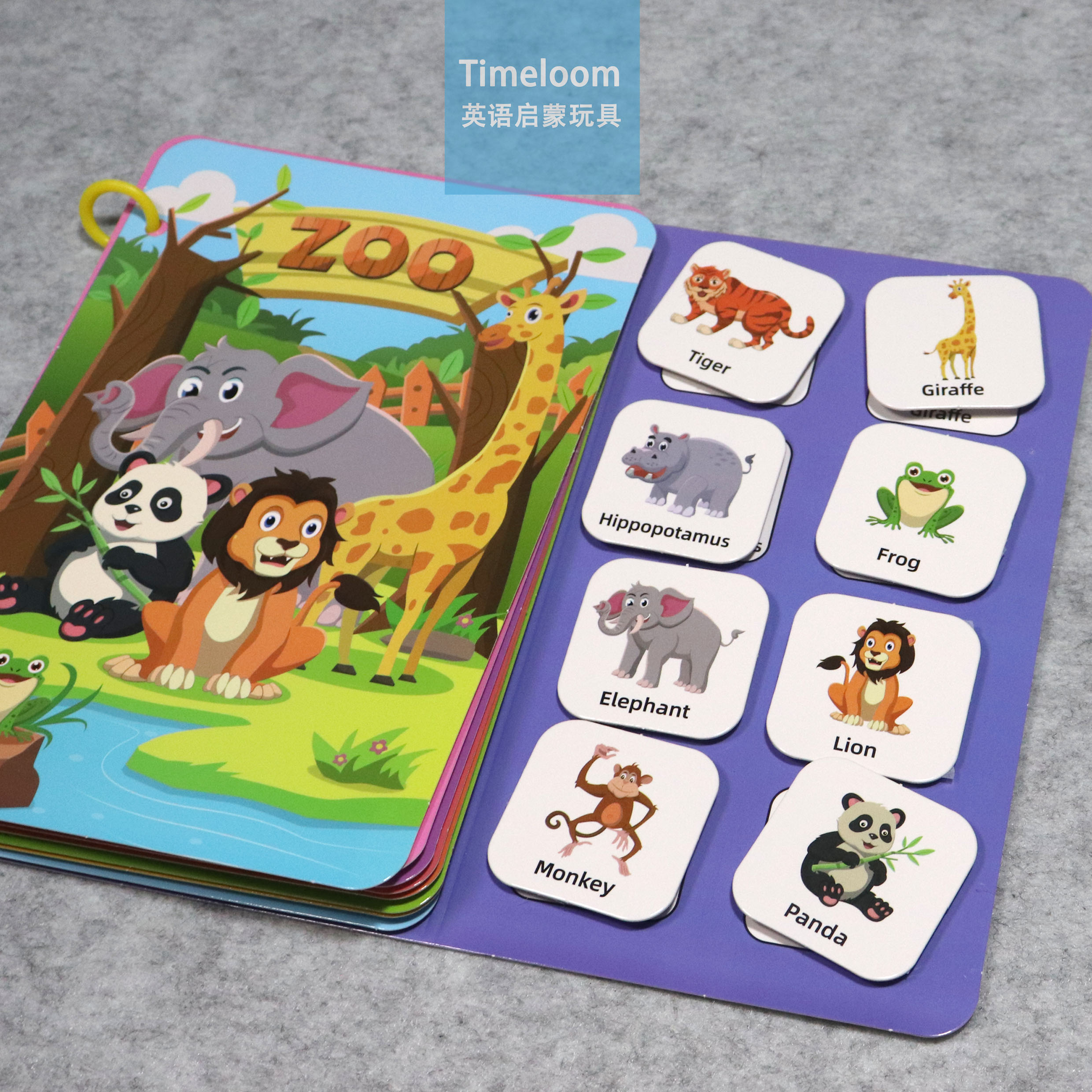 跨境英语启蒙busybook安静书动物食物水果身体英文忙碌书撕撕书